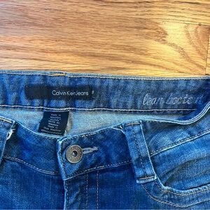 Calvin Klein Jeans Blue Denim Shorts with Contrast Stitching
